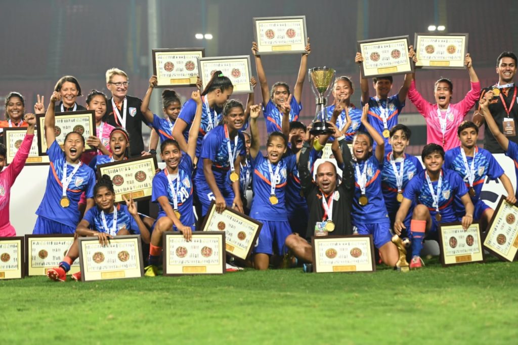 जमशेदपुर में आयोजित SAFF U-18 महिला फुटबॉल चैंपियनशिप में भारतीय टीम विजयी SAFF Championship 2022 1