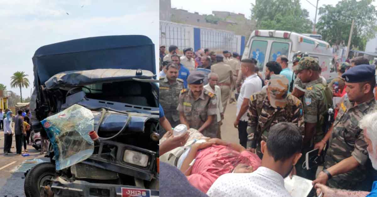 कोडरमा में पुलिस वैन और कंटेनर टकराए, एक पुलिस कर्मी की गई जान, एक दर्जन जवान घायल-Police van and container collided in Koderma, one policeman killed, a dozen soldiers injured