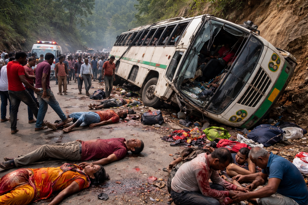 Jharkhand Road Accident: लातेहार के ओरसा घाटी में दर्दनाक हादसा, बस पलटने से 5 की मौत, 30 से ज्यादा घायल 1